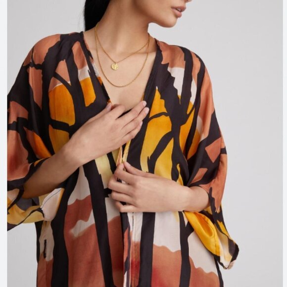 Mes Demoiselles Women’s Draped Silk Blouse - Size Small - Picture 2 of 14